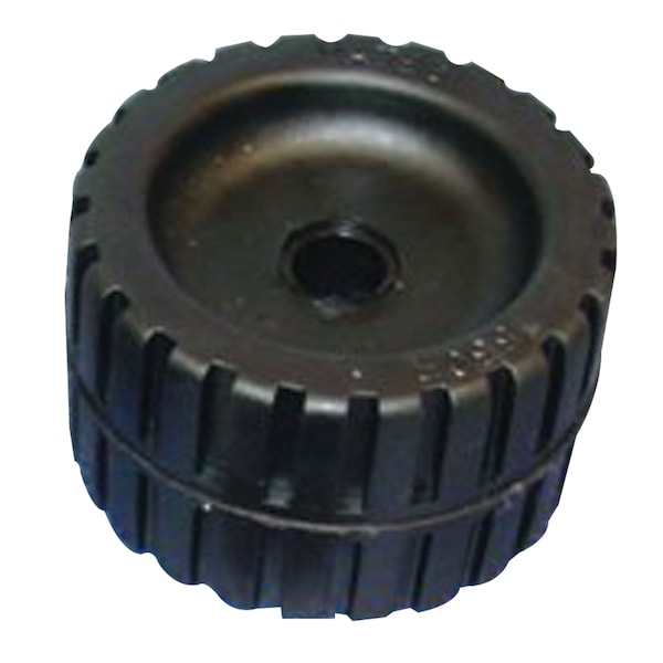 C.H. Yates C.H. Yates 530R-6P Black Rubber Ribbed Roller - 3 in. x 0.75 in. 530R-6P - main
